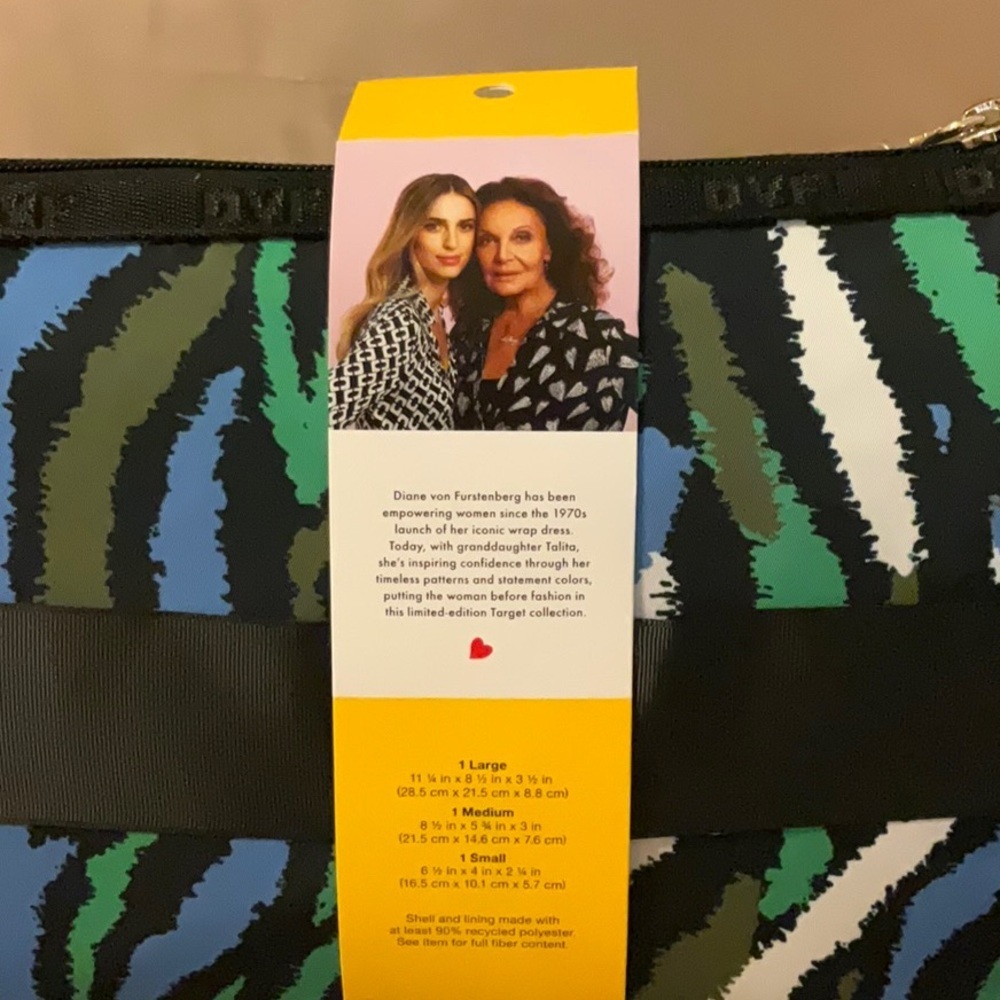 NWT DVF Diane Von Furstenberg Target collab 3 piece travel pouch set black - Picture 4 of 7